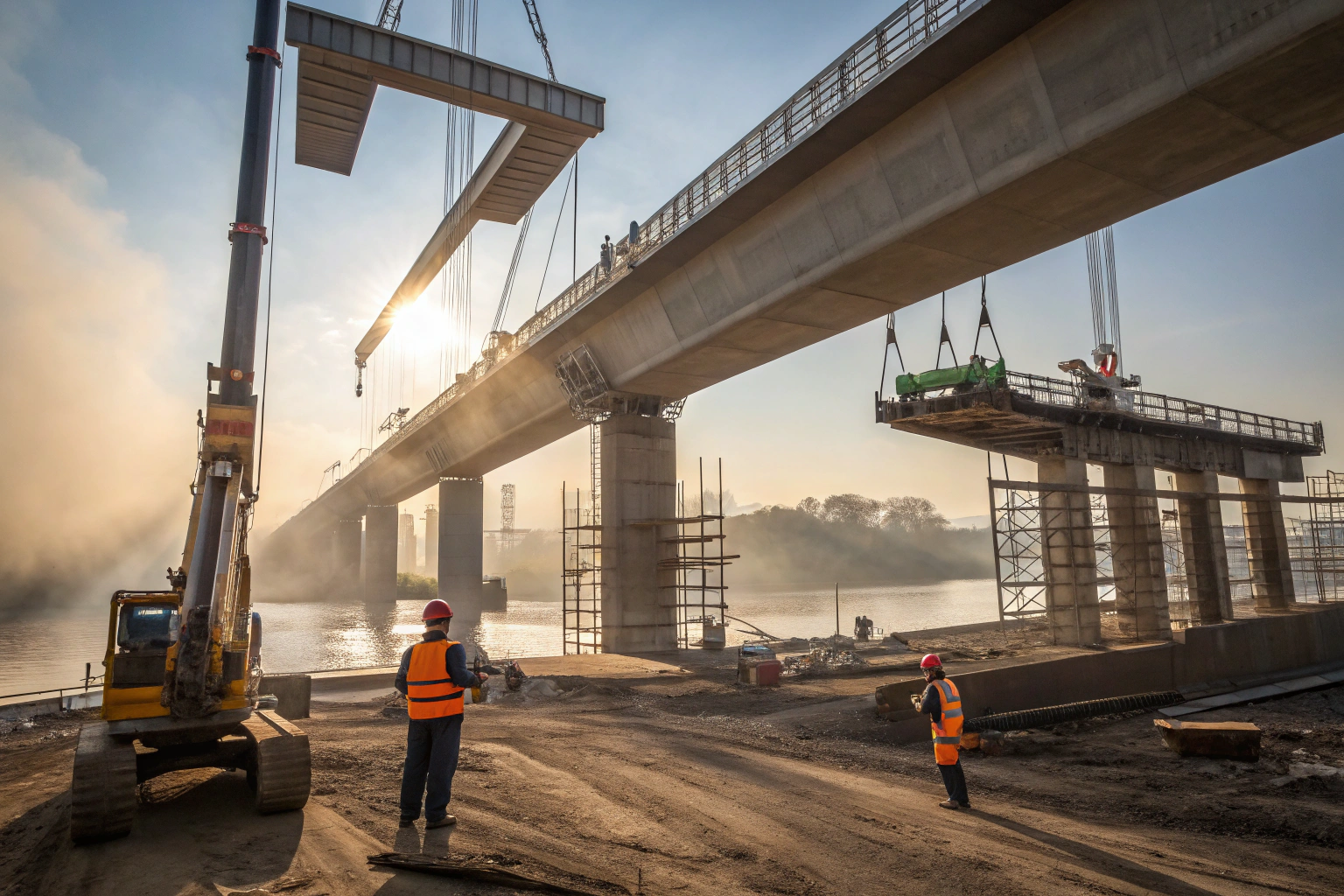 a highly detailed photorealistic bridge construct