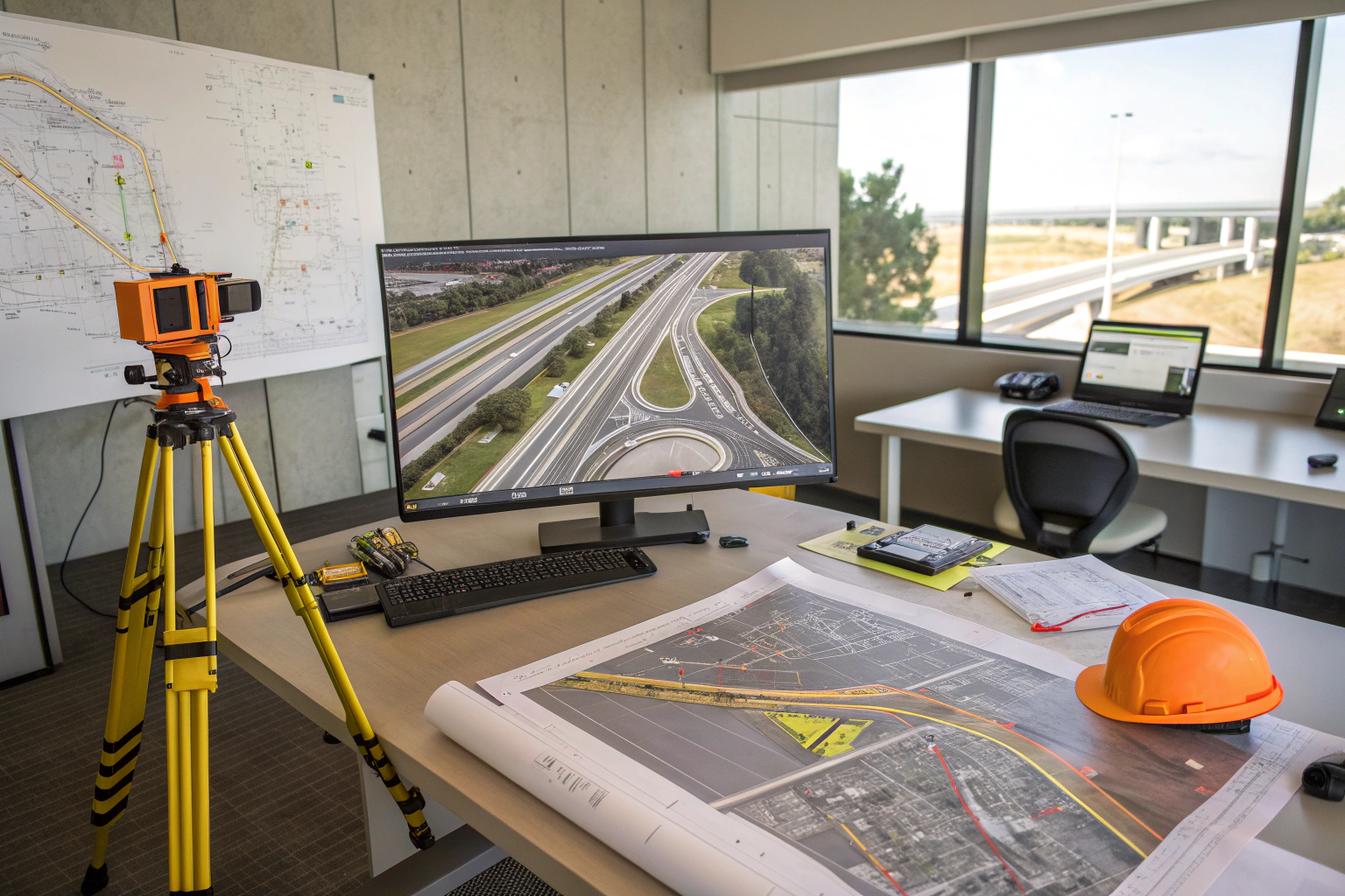 a photorealistic civil engineering design scene fo