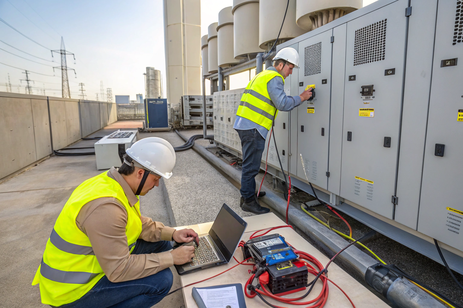 a photorealistic industrial testing and commission