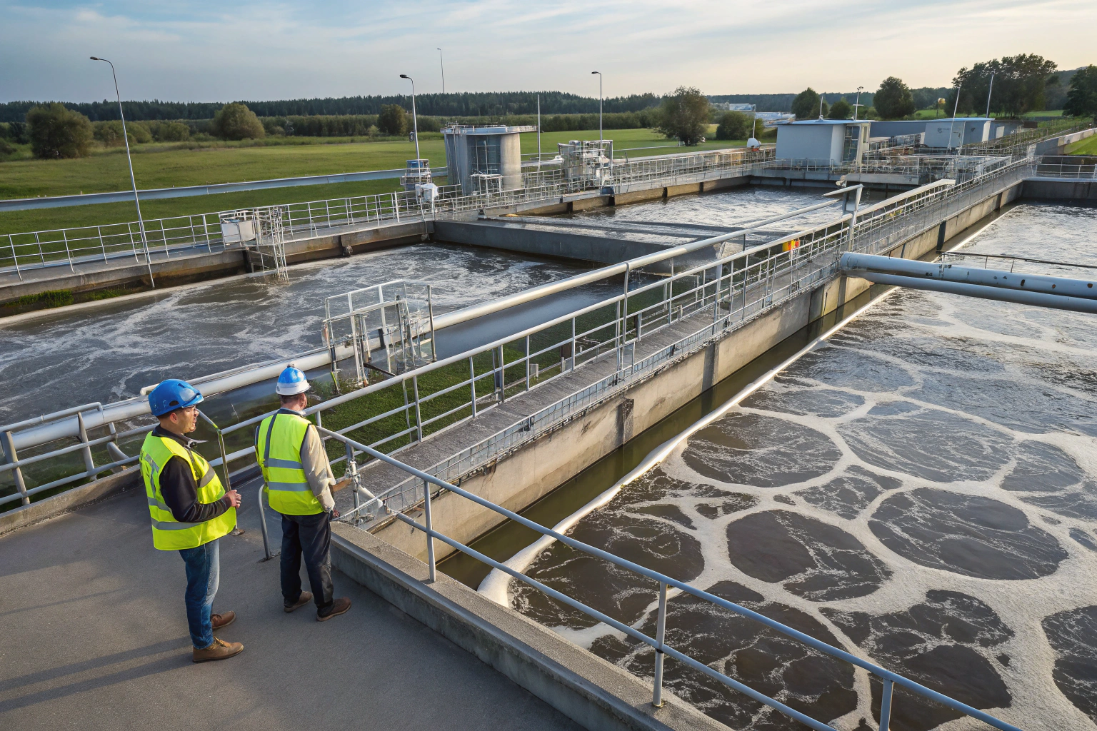 a photorealistic modern sewage treatment facility (1)