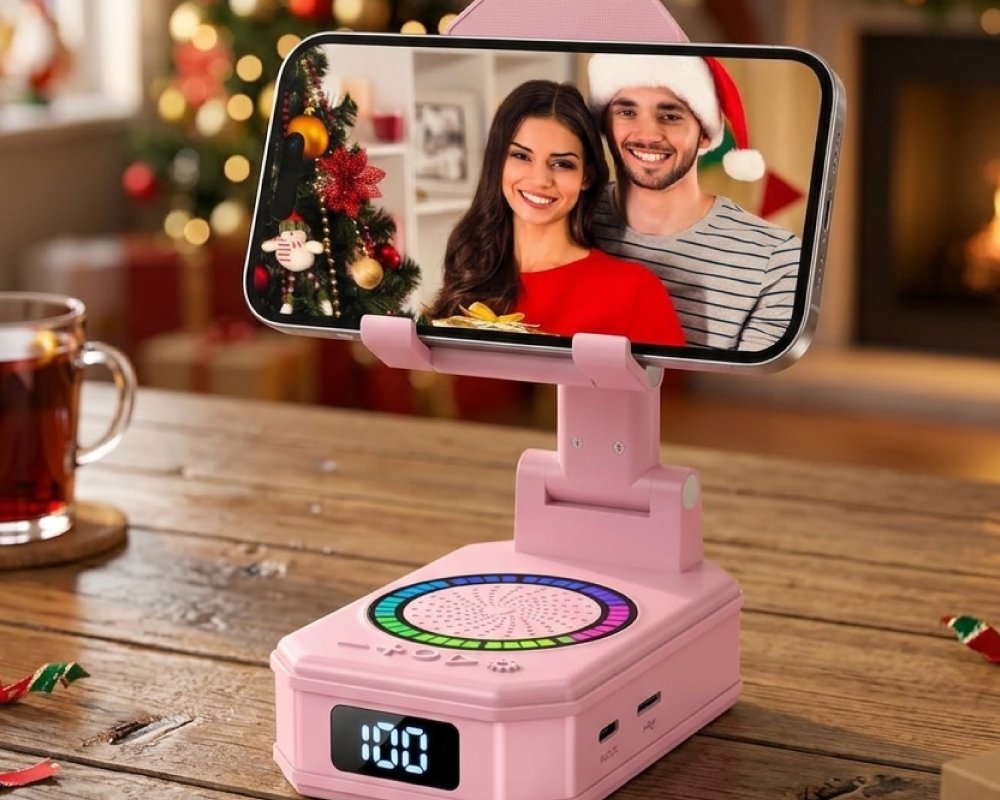 Cell Phone Stand with Wireless Bluetooth Speaker