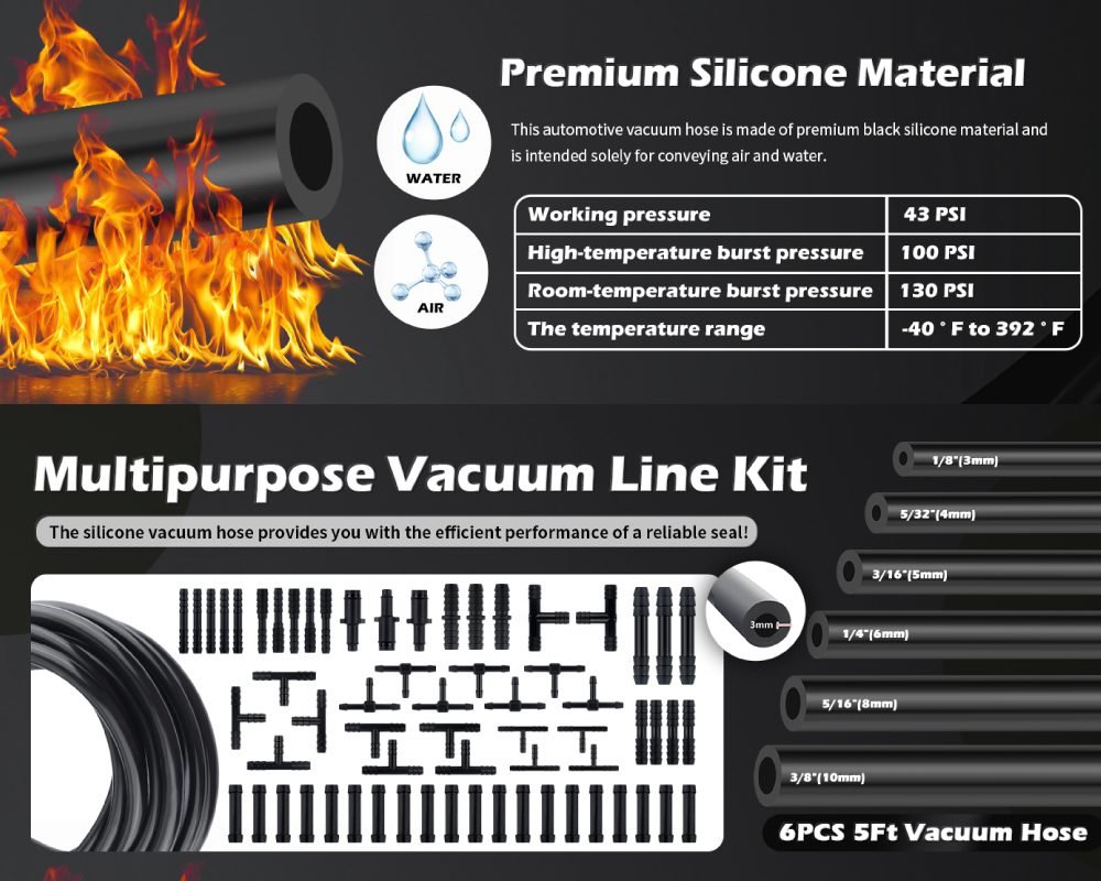 Multipurpose Automotive Vacuum Line Kit