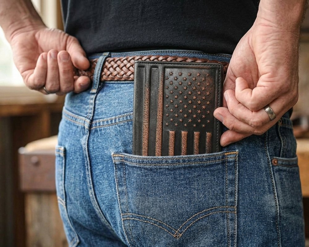 USA Flag Long Wallet for Men