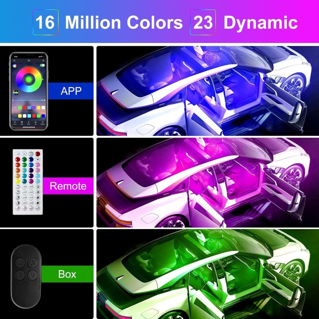 Car Interior LED Lights with Music Sync